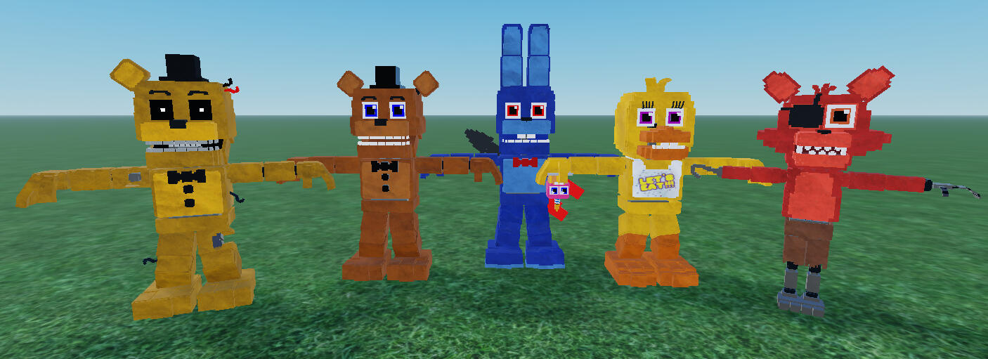 FNAF 1 gang + Withered Golden Freddy. -2023